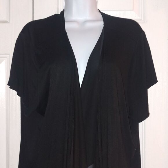 Dress barn black lightweight open front cardigan Sz 2X - Picture 3 of 6